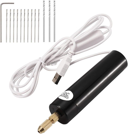 0.7-1.2Mm Micro-Electric Hand Drill Set for Resin,Electric Drill for Jewelry Making Electrical Pin Vise Kit