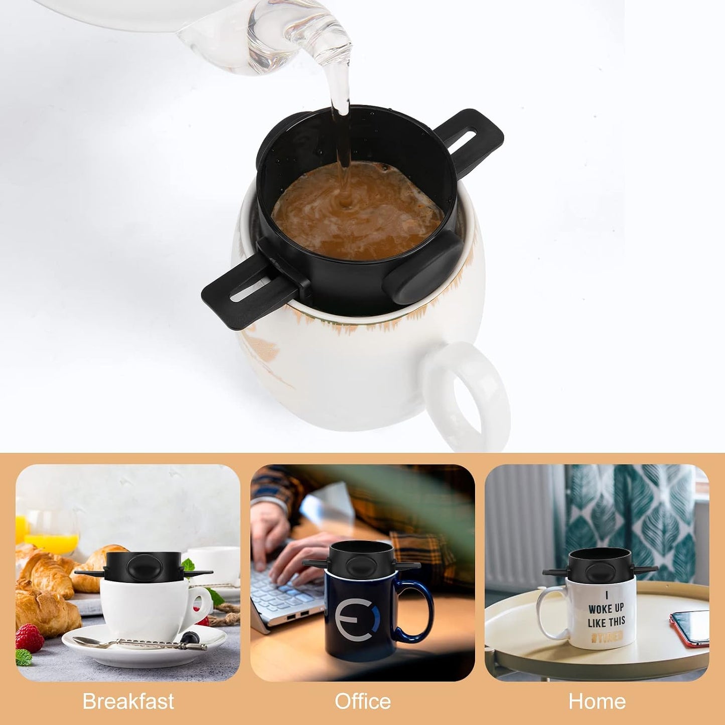 Pour Over Coffee Maker - Portable Stainless Steel Reusable Coffee Filter