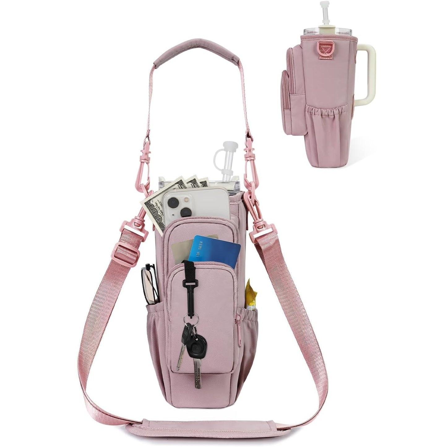 Water Bottle Carrier Bag with Handle Accessories Insulated Water Bottle Holder Pouch