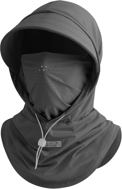 Cooling Breathable Balaclava Full Face Mask with Wide Brim Sun UV Protection Hood