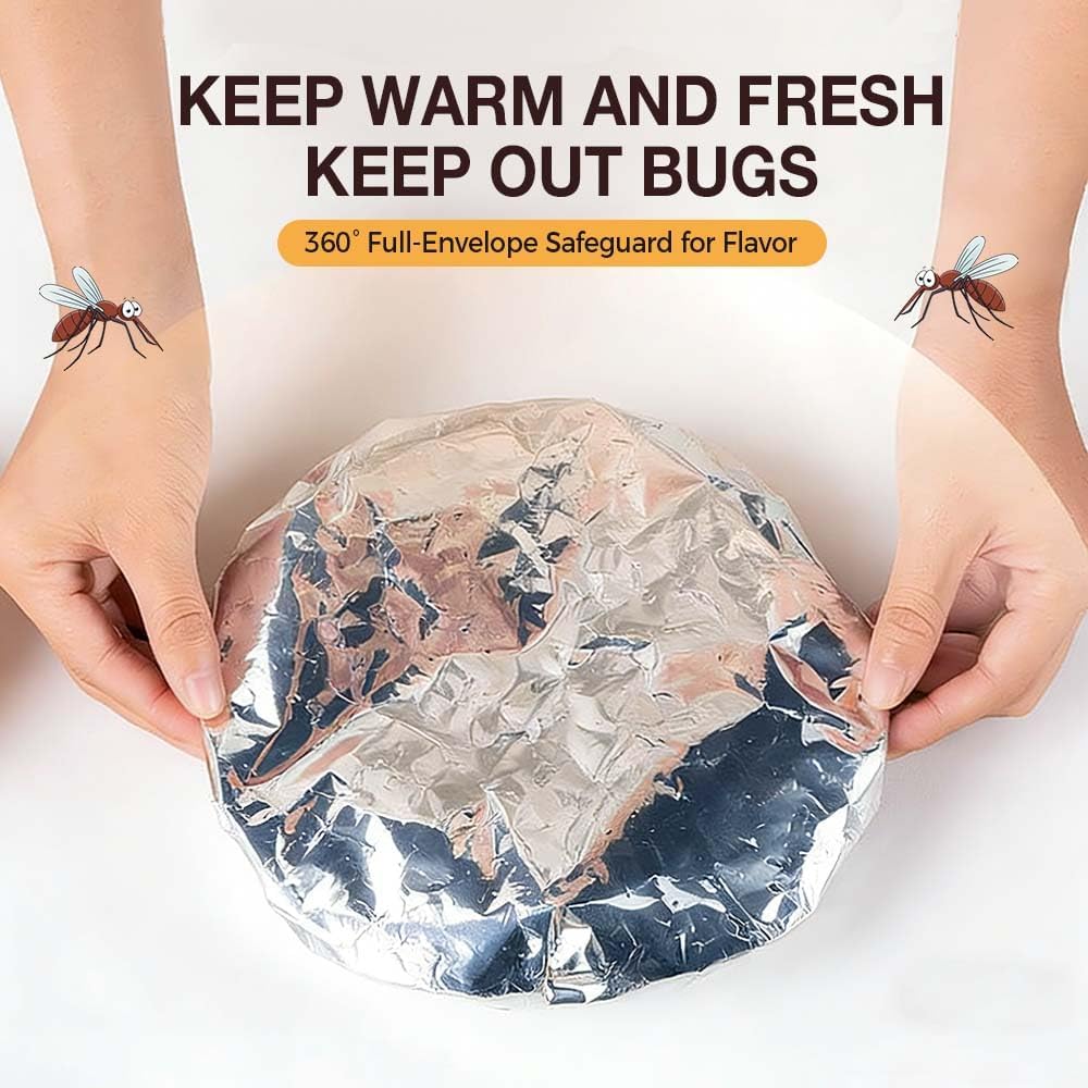 30Pcs Reusable Aluminum Foil Food Covers Thickened Heat-Resistant Material