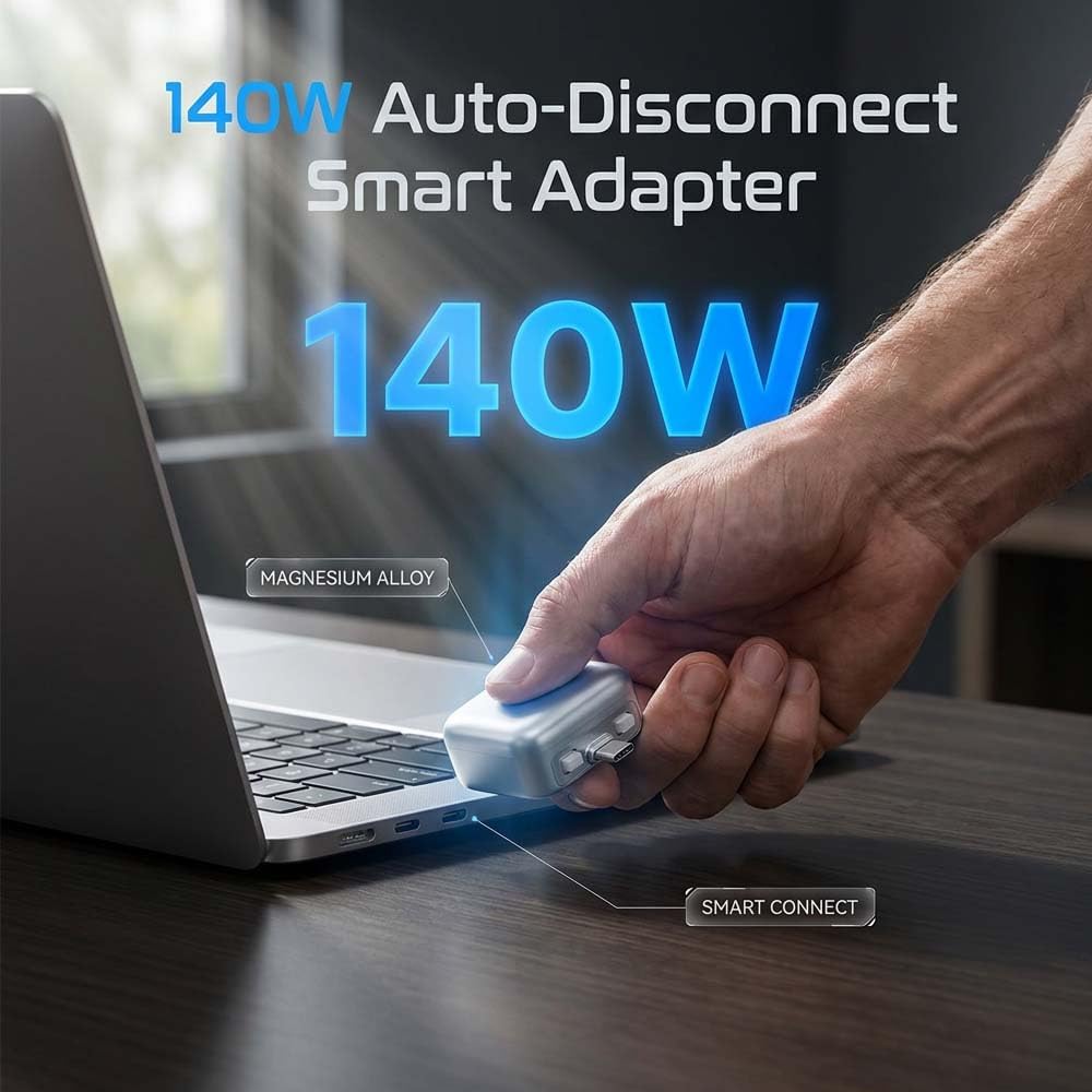 2026 Upgrade 140W Smart Auto Stop Charging Adapter