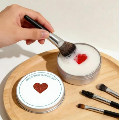Makeup Brush Cleaner Soap with Silicone Cleaning Pad