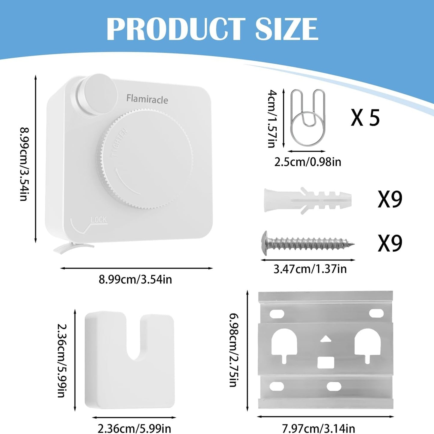 Retractable Clothesline Indoor, Non-Sagging Outdoor Clothes Line Retracting 15.7 Feet