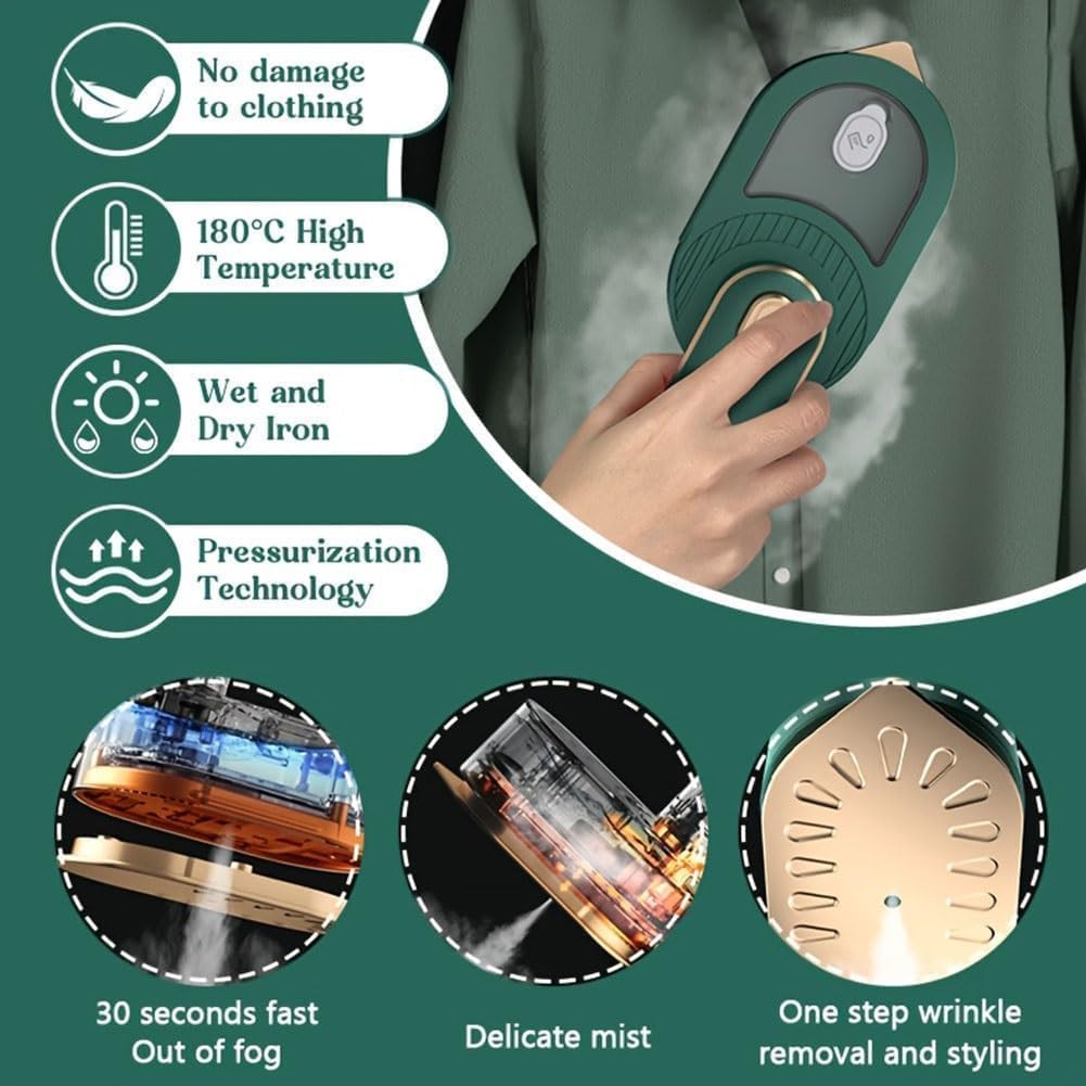 2-In-1 Portable Handheld Cordless Fast Heating Steam Iron