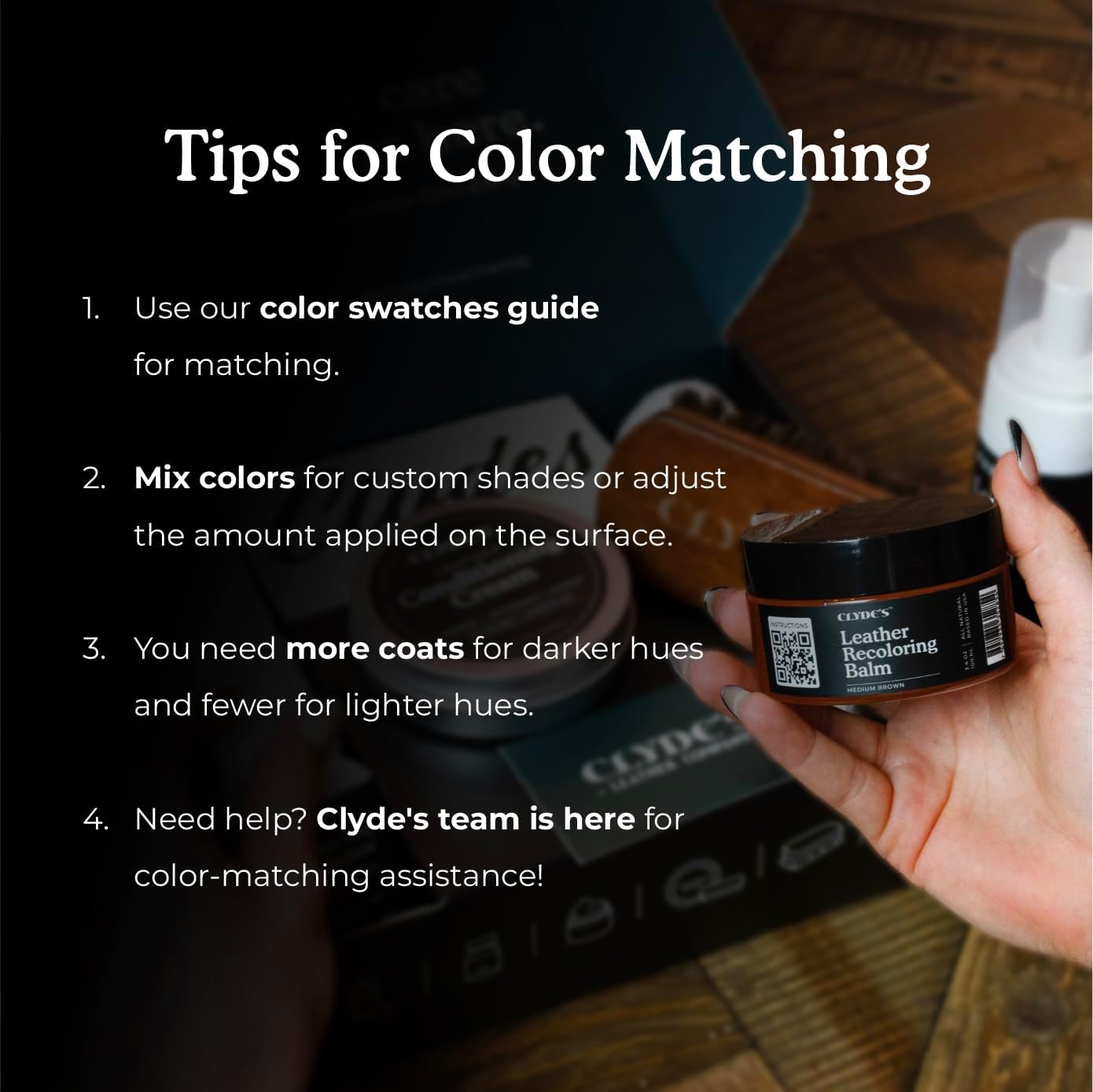Color Restore & Scratch Repair Balm for Faded Leather Furniture, Car Seats, Sofa & Vinyl