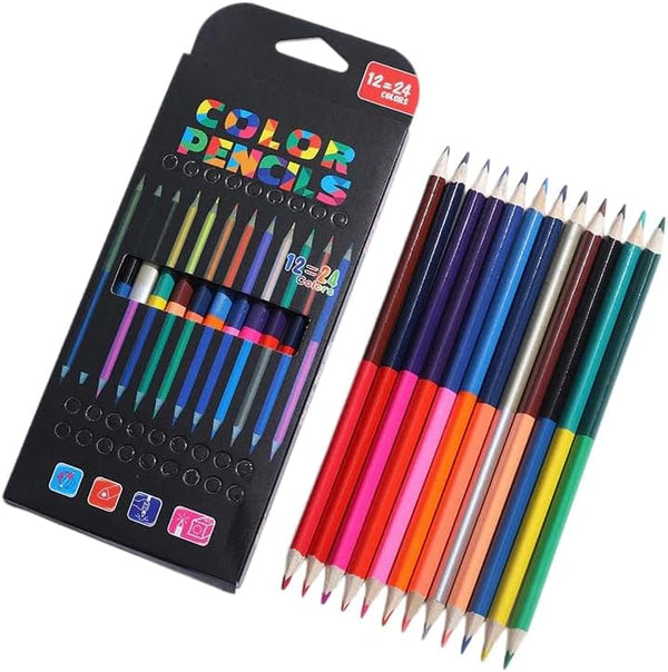 24 Colors Dual-Ended Colored Pencils Set