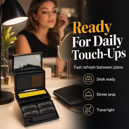 3-in-1 Eyelash & Eyeliner Stamp Kit with Beauty Mark,Waterproof Smudge-Proof Quick Eye Tool