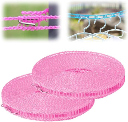 2 Pack 32 ft Windproof Non-Slip Clothesline Retractable Clothesline