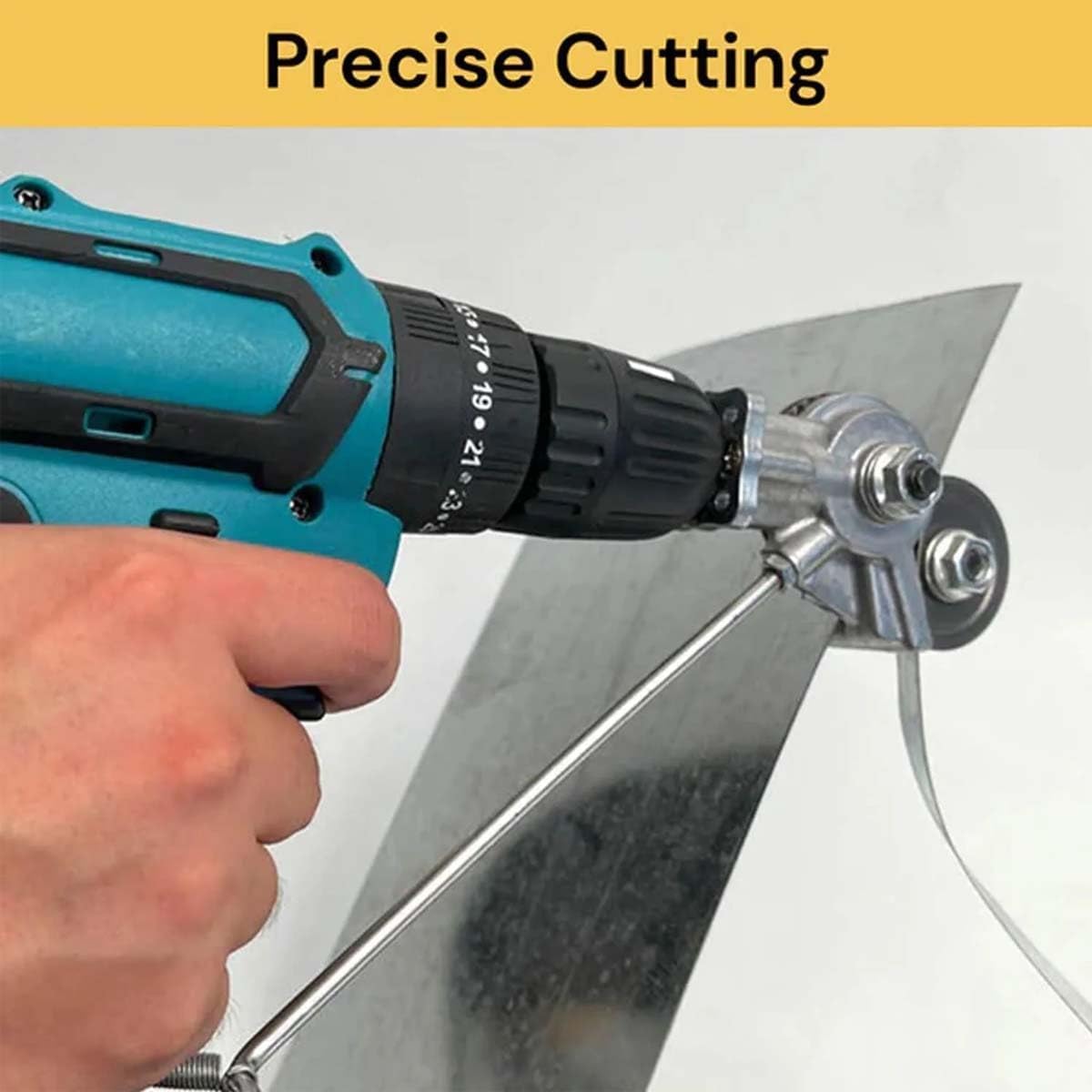 Electric Drill Sheet Metal Cutter Attachment Set for Cutting Iron, White Sheet, Steel, Copper, Aluminum
