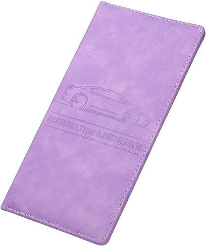 Leather Car Registration and Insurance Holder Glove Box Organizer