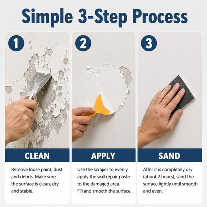 Wall Repair Paste, Crack Patch Filler for Stain Scratch Damage Restoration