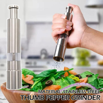Stainless Steel Sea Salt and Pepper Mill with Push Button