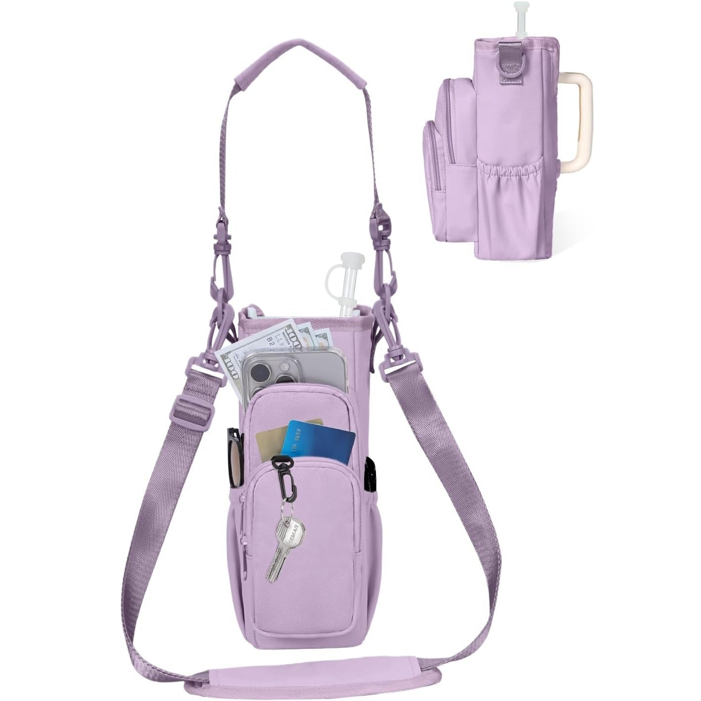 Water Bottle Carrier Bag with Handle Accessories Insulated Water Bottle Holder Pouch