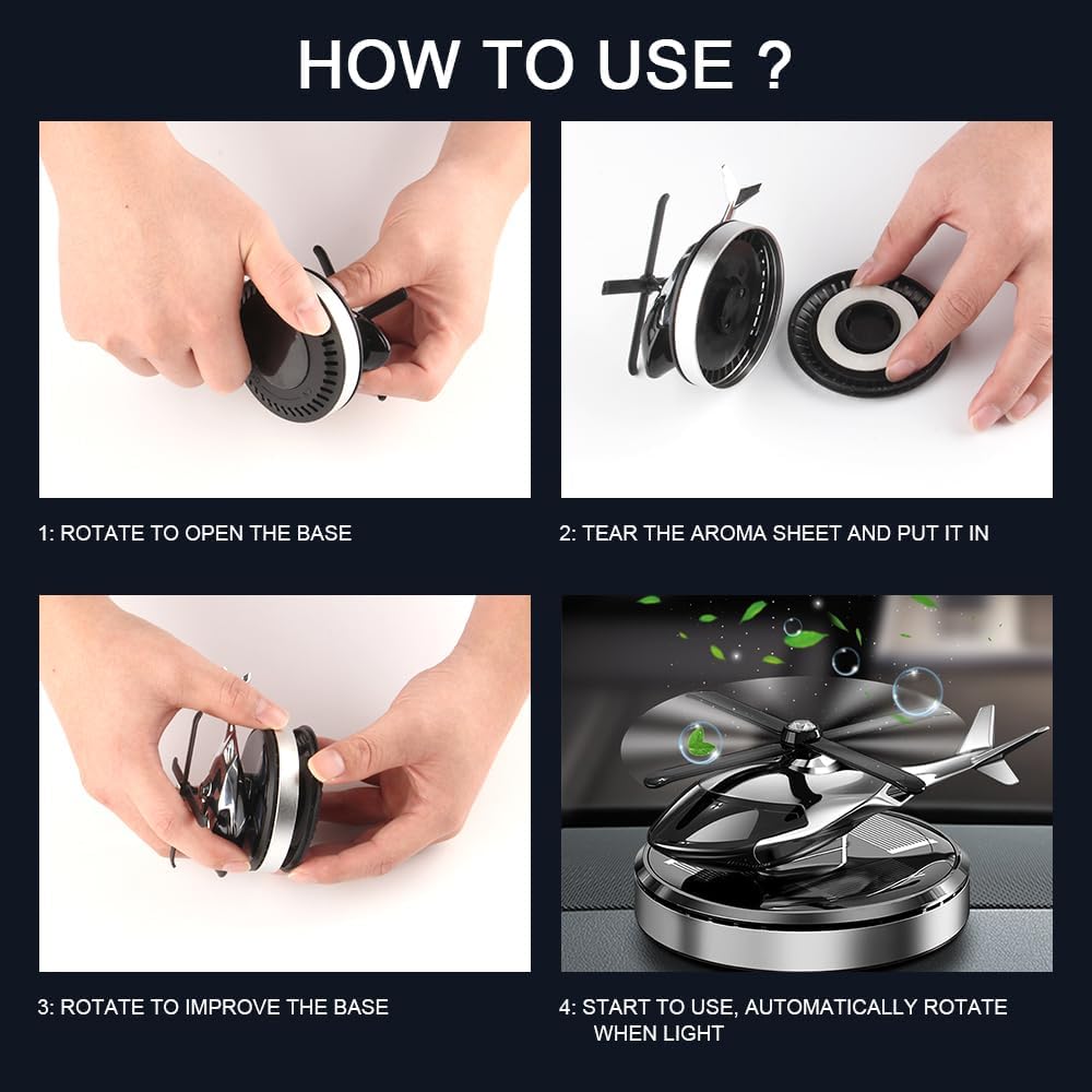 Helicopter Solar Energy Rotating Aromatherapy Aviation Al Alloy Diffuser