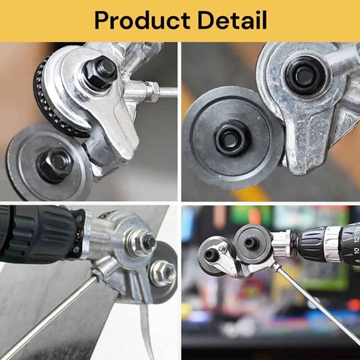 Electric Drill Sheet Metal Cutter Attachment Set for Cutting Iron, White Sheet, Steel, Copper, Aluminum