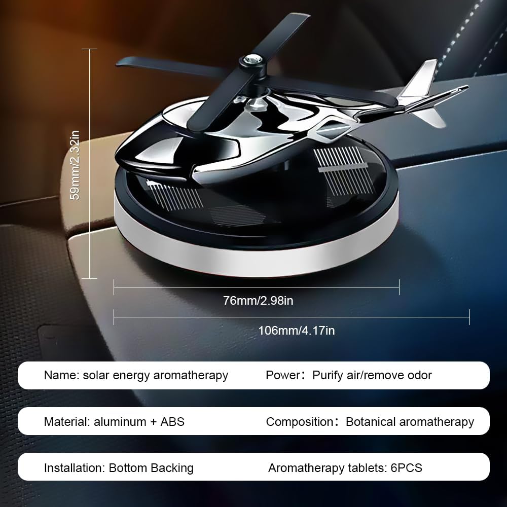 Helicopter Solar Energy Rotating Aromatherapy Aviation Al Alloy Diffuser