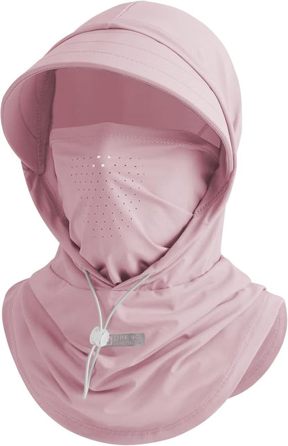 Cooling Breathable Balaclava Full Face Mask with Wide Brim Sun UV Protection Hood