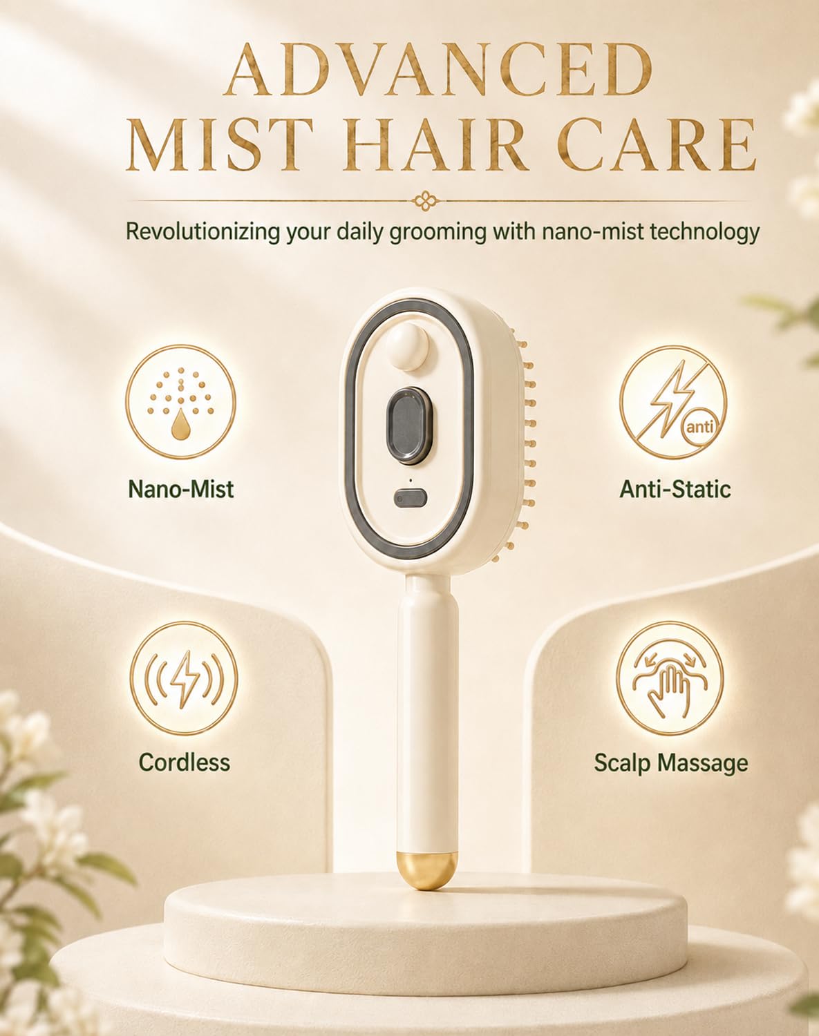 3-in-1 Electric Spray Air Cushion Massage Comb for Frizzy Hair