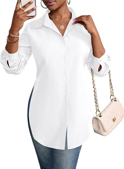 Women's Minimalist Asymmetric Long-Sleeve Shirt