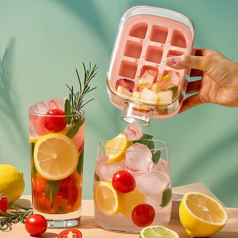 2 in 1 Portable Ice Cube Bottle with Straw