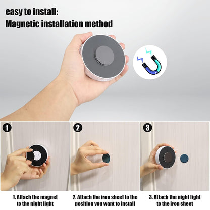8 LEDs Rechargeable Night Light with USB Cable & Magnetic Patch