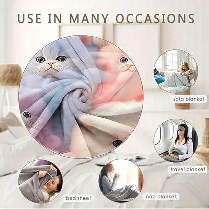 All Season Cute 3D Cat Flannel Comfortable Blanket