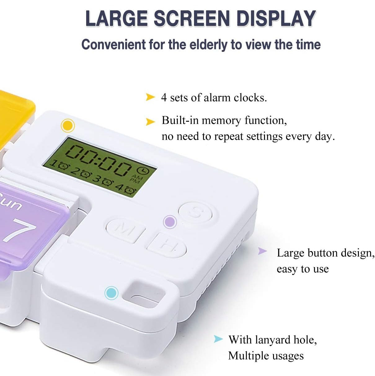 7 Days Pill Dispenser Organizer with Reminder Alarm