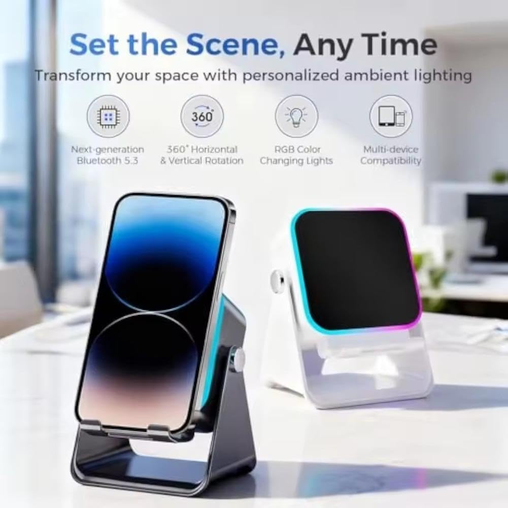 5-in-1 Wireless Induction Bluetooth Speaker with Phone Stand