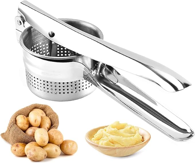 Multi Functional Stainless Steel Potato Ricer Masher for Pressing Gnocchi Spaghetti,Potatoes,Fruits,Vegetables