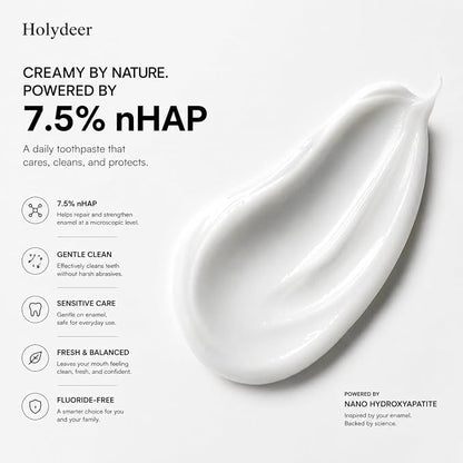 Nano-Hydroxyapatite Toothpaste, Mint, 7.5% nHAP, Fluoride-Free, Sensitive Whitening, Enamel Strengthening