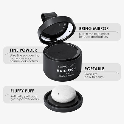 2Pack Natural Hair Shadow & Root Touch Up, Long-Lasting Hair Rich Shading Powder