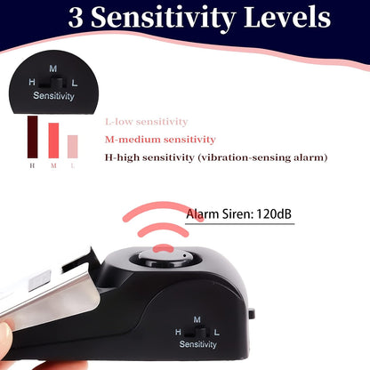 Door Stop Alarm with 120DB Siren for Home & Travel