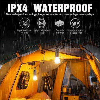 2 Pack Solar Rechargeable Waterproof Emergency Light Bulb