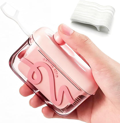 2 Pack Automatic Pop-Up Floss Dispenser with 100 Dental Floss Picks