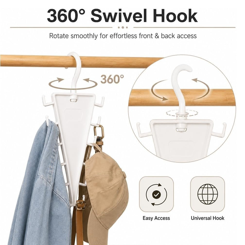 V Shape Double-Sided Closet Organizer Hanger with 12 Hooks