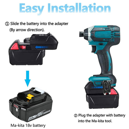 DM18M Battery Adapter Compatible for Dewalt 18v-20v & for Milwaukee 18v M18 Batteries