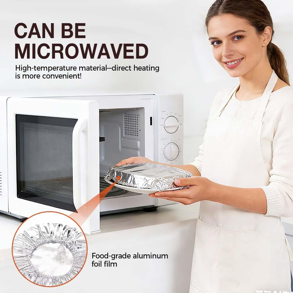30Pcs Reusable Aluminum Foil Food Covers Thickened Heat-Resistant Material