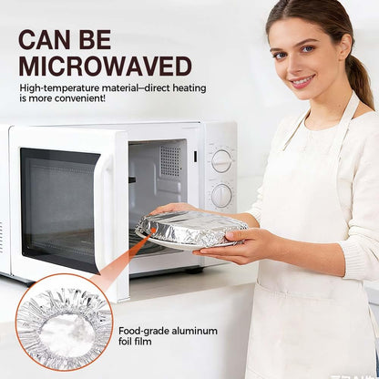 30Pcs Reusable Aluminum Foil Food Covers Thickened Heat-Resistant Material
