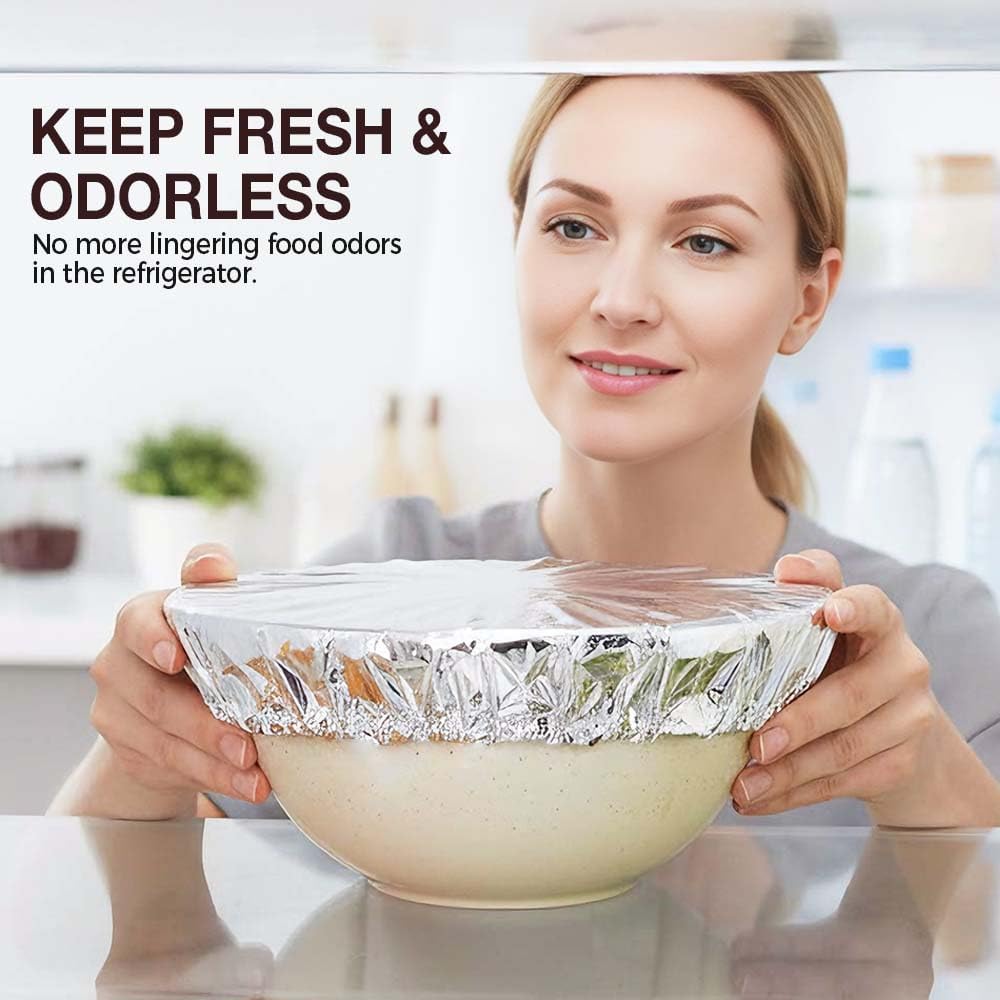 30Pcs Reusable Aluminum Foil Food Covers Thickened Heat-Resistant Material