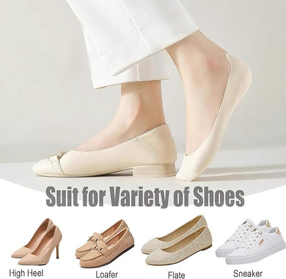 5 Pairs No Show Cushioned Socks Anti-Slip Grip Breathable Soft