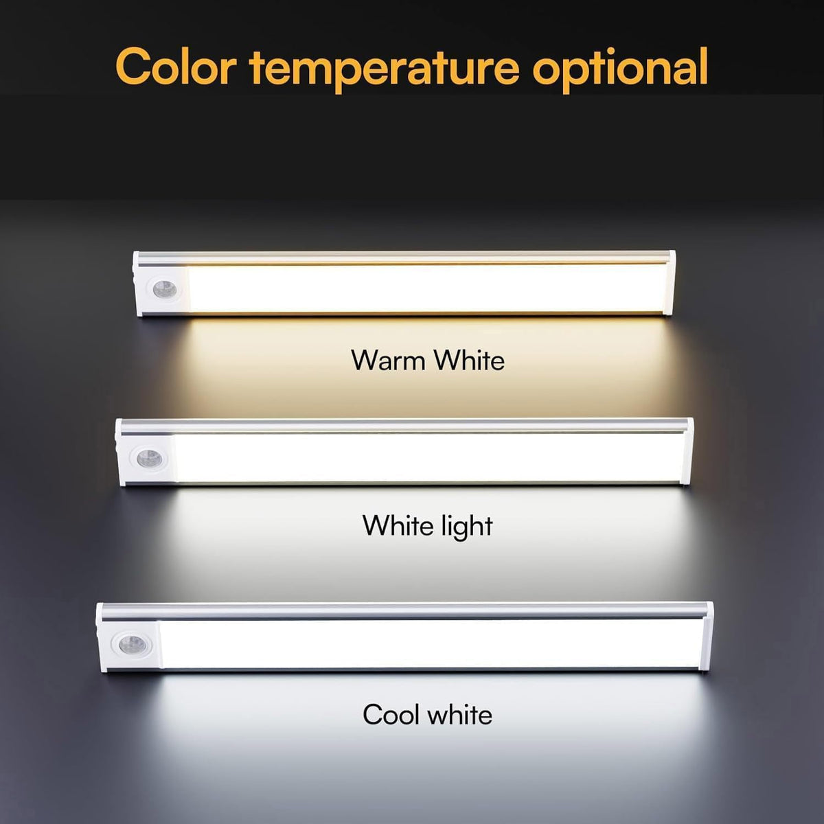 2Pack LED Motion Sensor Light,Under Counter Lighting, Wireless USB Rechargeable