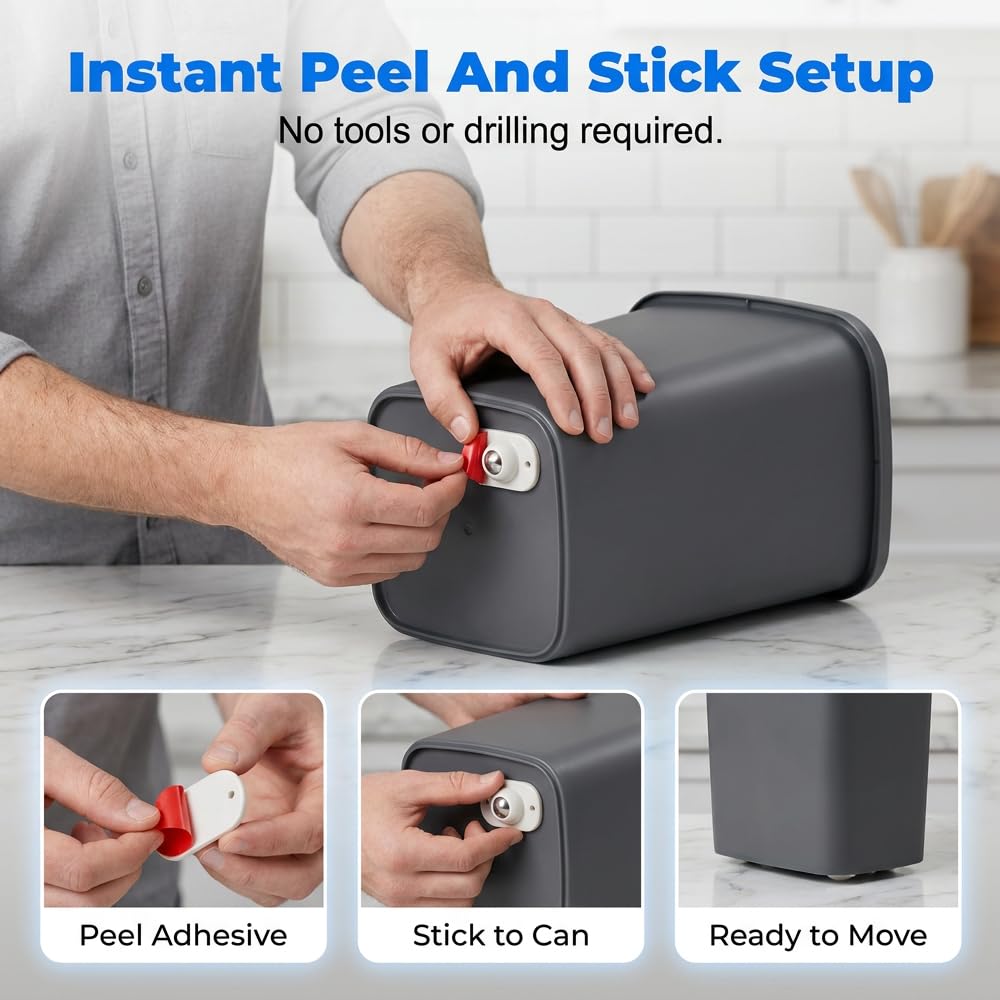 8 Counts 360° Swivel Universal Self Adhesive Caster Wheels for Kitchen Appliances, Coffee Makers, Storage Boxes