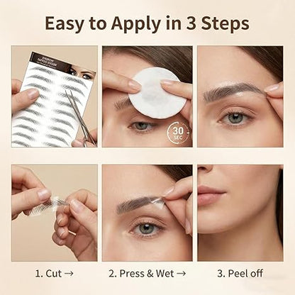 6 Sheets 54 Pairs 4D Hair-Like Waterproof Eyebrow Tattoos