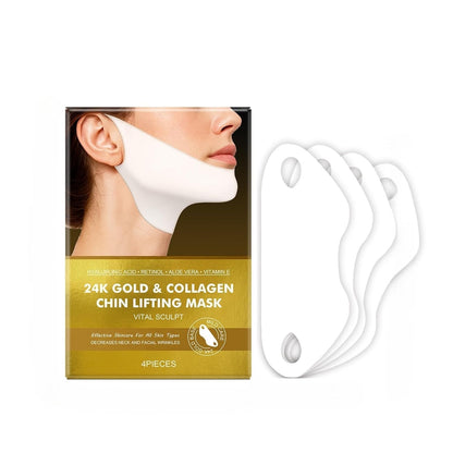 4 Pack Collagen V-Line Chin Lifting Mask – Firming, Hydrating & Anti-Wrinkle Face