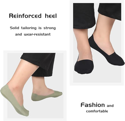 10-Pair Pack Women's Solid-Color Sheer Invisible Socks