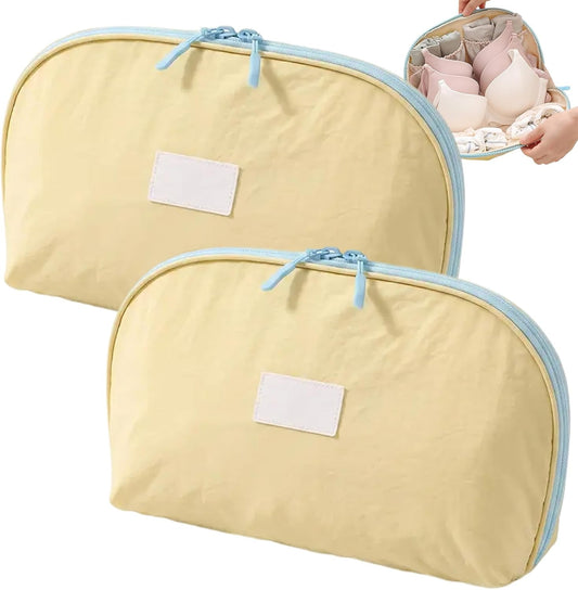 2 Pack 3-in-1 Portable Underwear Travel Organizer Bag Undies Storage Case for Women