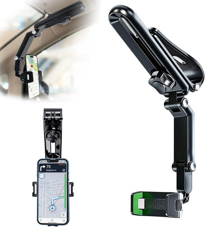 Sun Visor Phone Holder,Universal 360 Degree Rotating Retractable Phone Mount