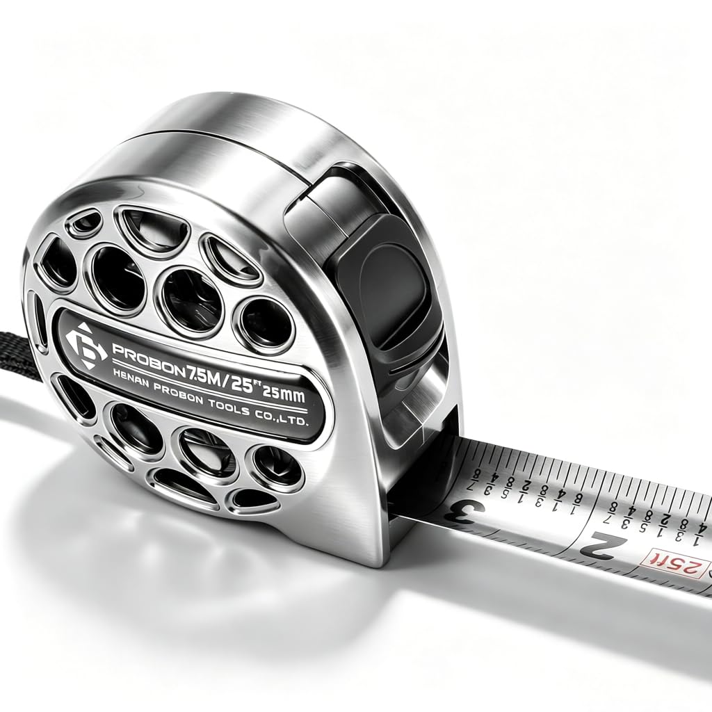 Stainless Steel Tape Measure 25Ft/7.5M Double Side Scale Metric & Imperial