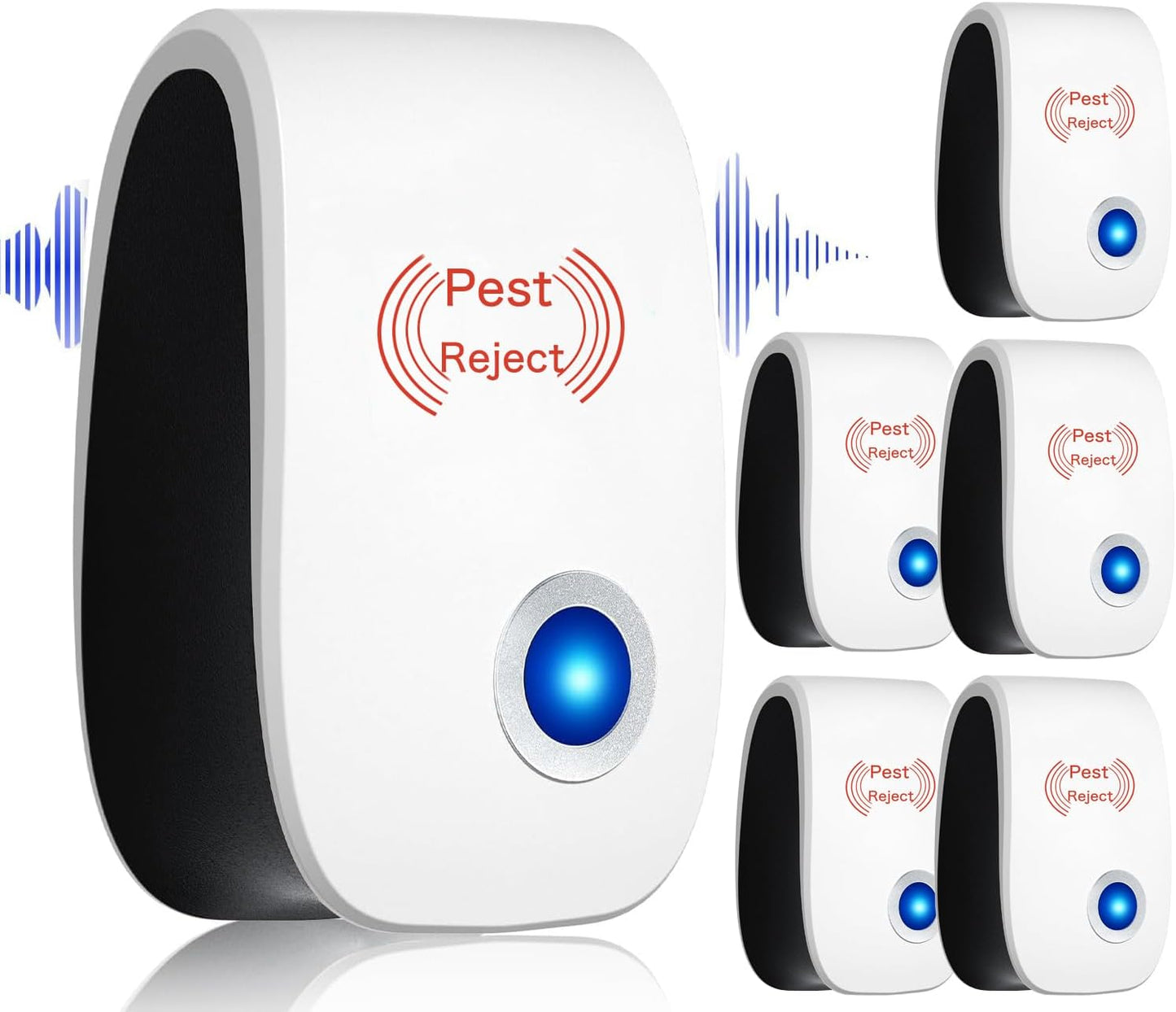 6 Pack Ultrasonic Plug in Pest Reject Indoor for Spiders, Mices, Mosquitoes, Roaches
